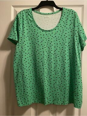 Blair Mint Green Short Sleeve Polka Dot Tee